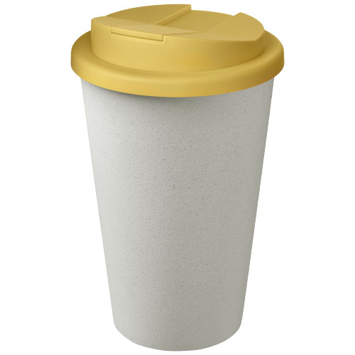 Gobelet recyclé personnalisé 350 ml Americano® Eco Jaune et Blanc